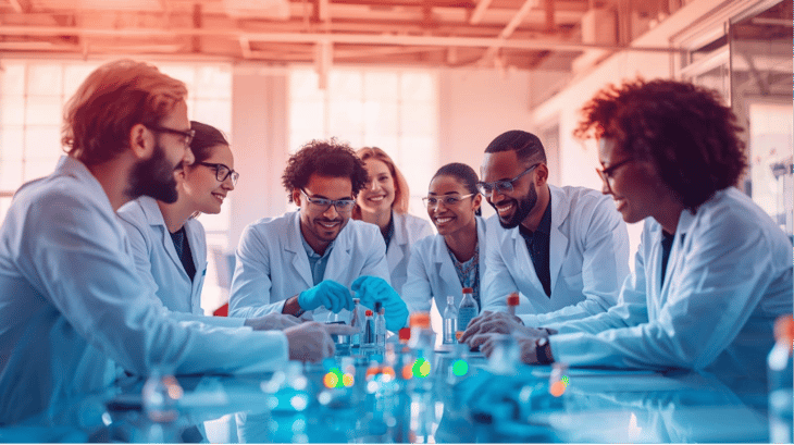 A group of people in lab coats around a table

AI-generated content may be incorrect.