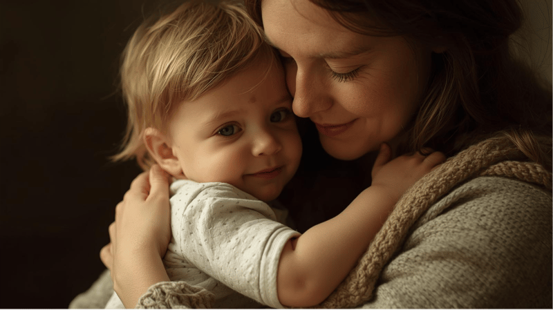 A person holding a baby
AI-generated content may be incorrect.